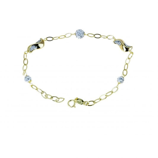 Bracciale con centrale ritorto e sfere zirconate